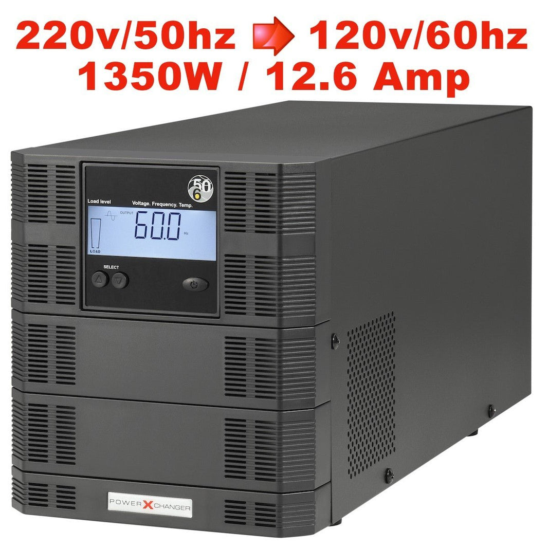 PowerXchanger Step Down 220 volt to 120 Volt 60Hz step down voltage converter 1350 watts 12.6 Amp 12060EX - 12 - 220 - Electronics