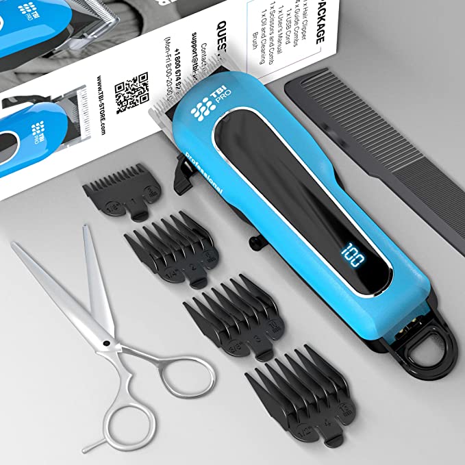 PRO SERIES Professional Cordless clipper and beard trimmer 110 220 240 volts 50 / 60 hz with clipper combs and scissors included - 220 - Electronics