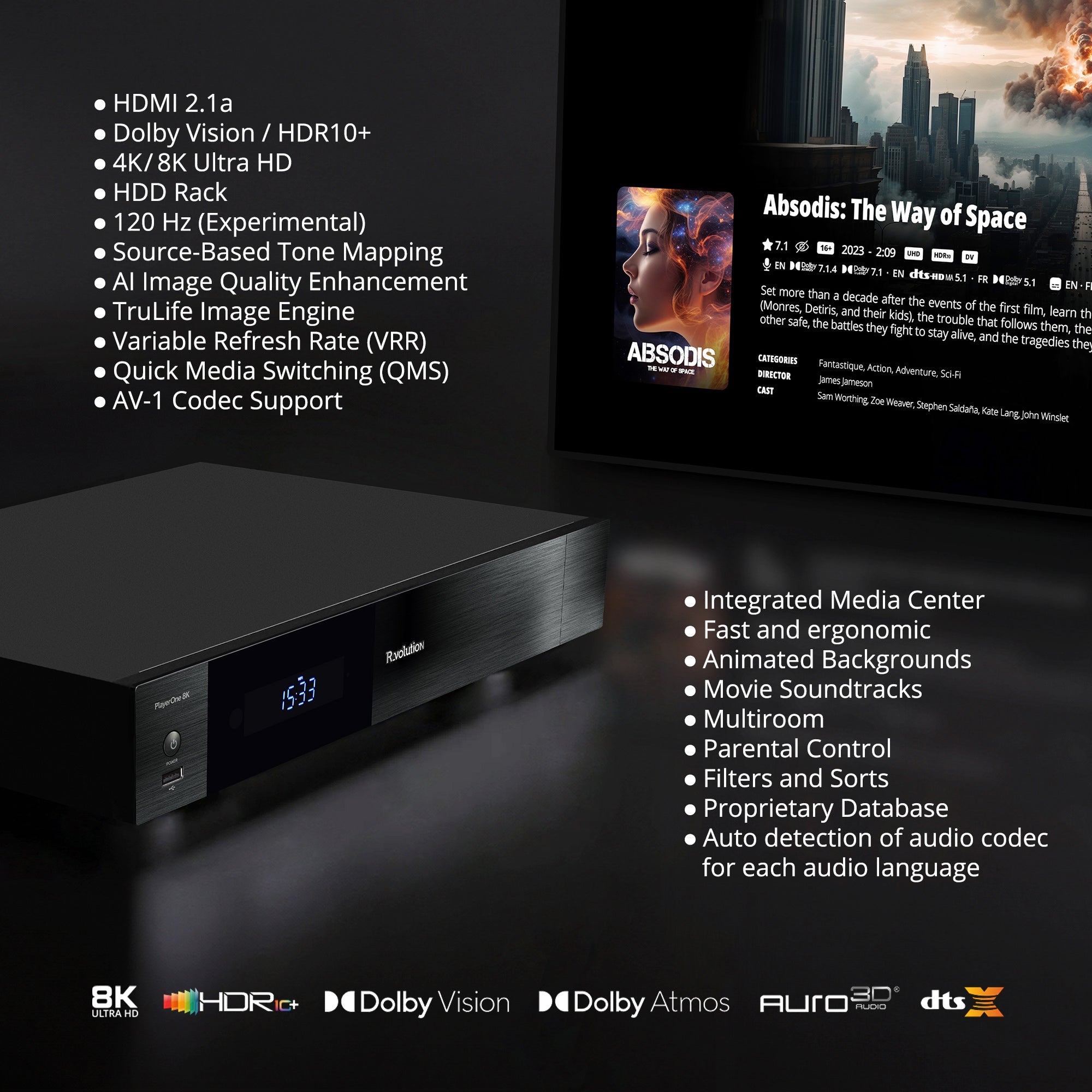 R_volution PlayerOne 8K — Network Media Player & Server - 220v volt electronics