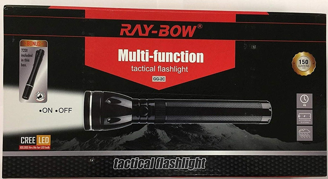 Ray - Bow GG - 2C 150 Lumens Rechargeable LED Flashlight 110~220 Volt 50/60 HZ With Bonus LED Penlight - 220 - Electronics