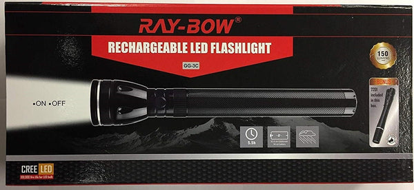cree led flashlights rechargeable with case Ray-Bow GG-3C 150 Lumens Rechargeable LED Flashlight 110~220 Volt 50/6