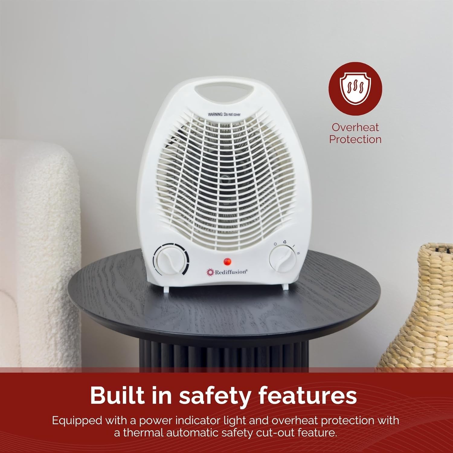 Rediffusion 220 volt heater RED200AT 220v heater tip over safety switch 2000 watt - 220v volt electronics