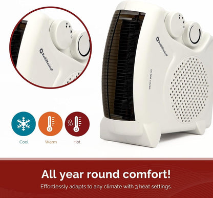 Rediffusion 220 volt Heater RED901 220v heater 3 settings 2000 watts Fan Low High - 220v volt electronics