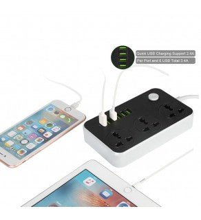 Regvolt Power Strip Surge Protector with 6 USB Universal Outlet with Euro and British Plug Adaptor - 220 - Electronics