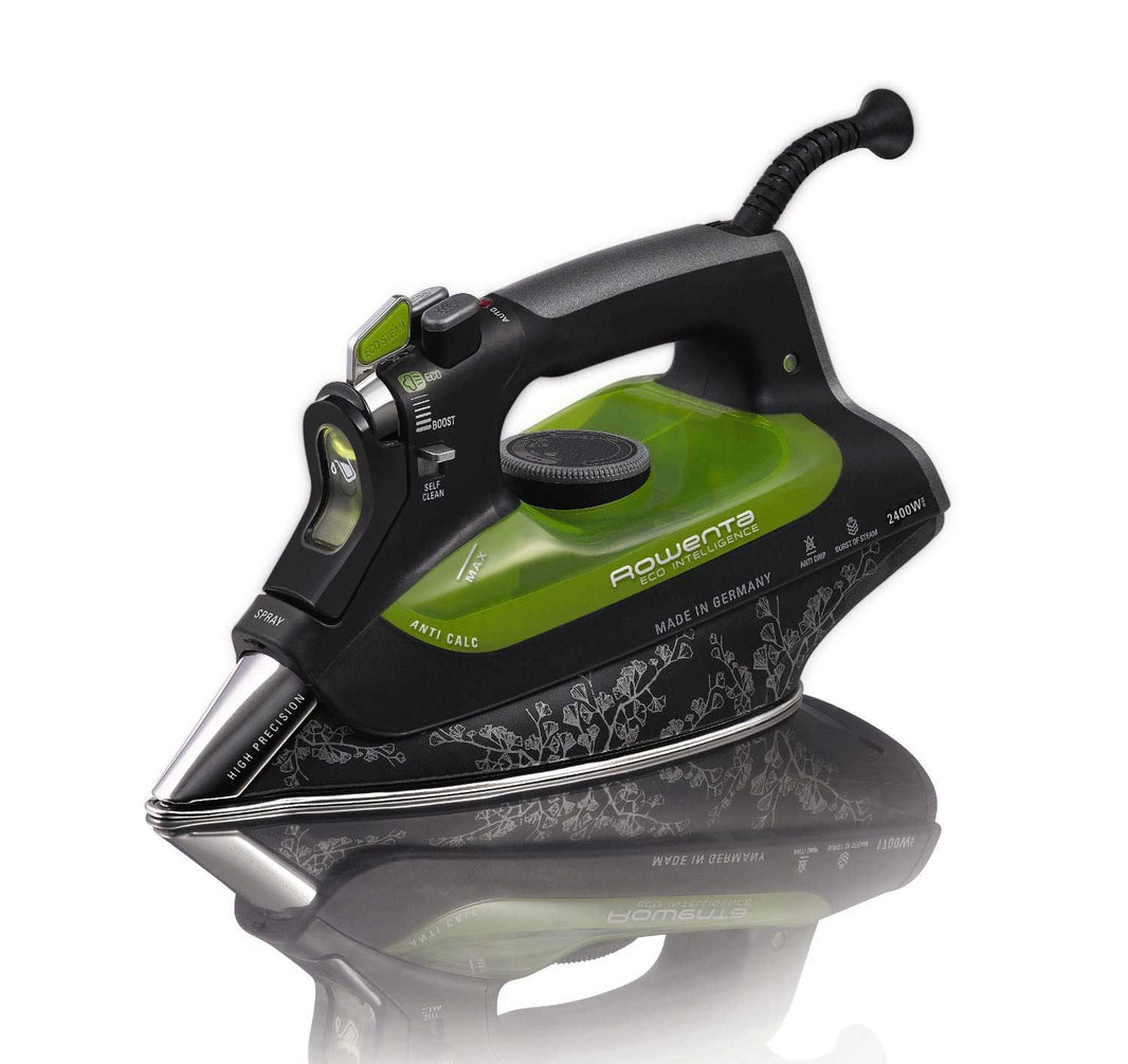Rowenta DW6010 Eco Focus Black & Green Steam Iron for 220/240 Volts - 220 - Electronics