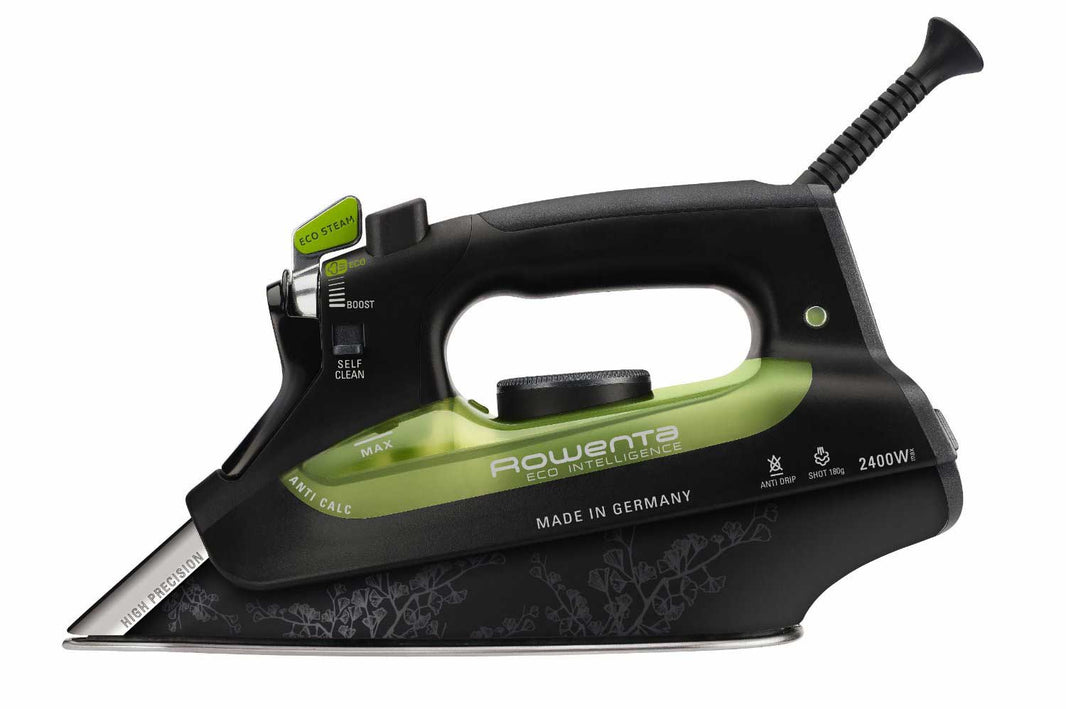 Rowenta DW6010 Eco Focus Black & Green Steam Iron for 220/240 Volts - 220 - Electronics