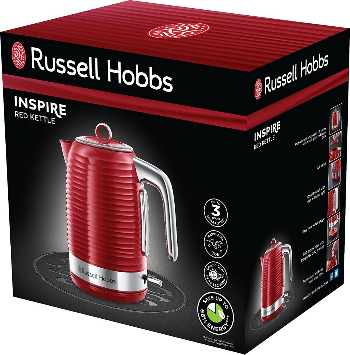 Russell Hobbs 220 volts Kettle Red 24362 220v 240 volt 50 hz