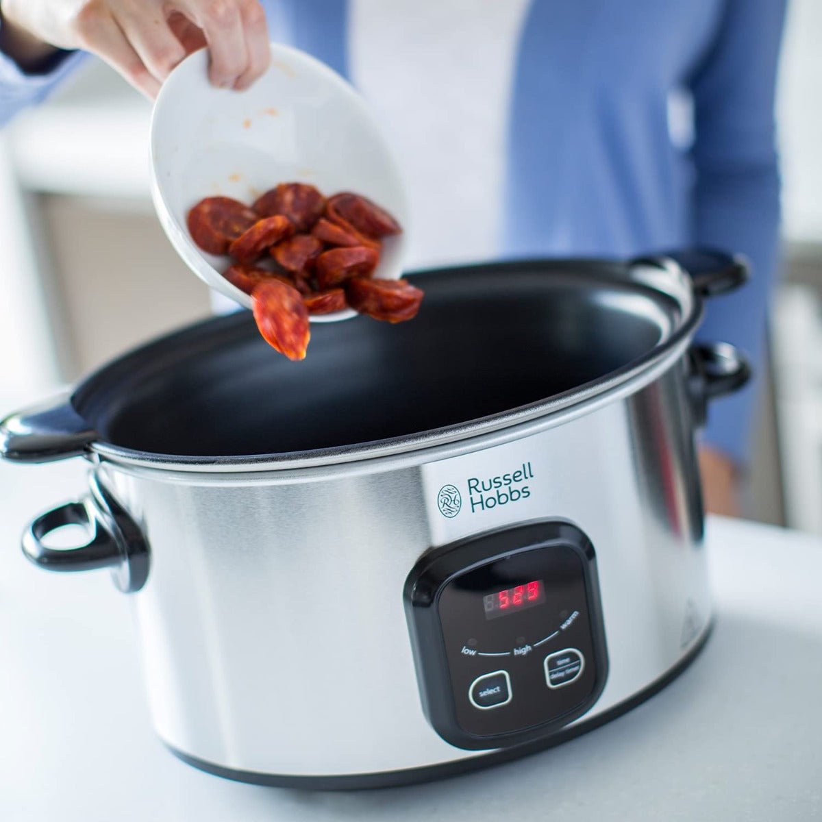 Russell Hobbs 220 volts Slow Cooker 22750 6 Liter Slow Cooker 220v 240 volts 50 hz - 220 - Electronics