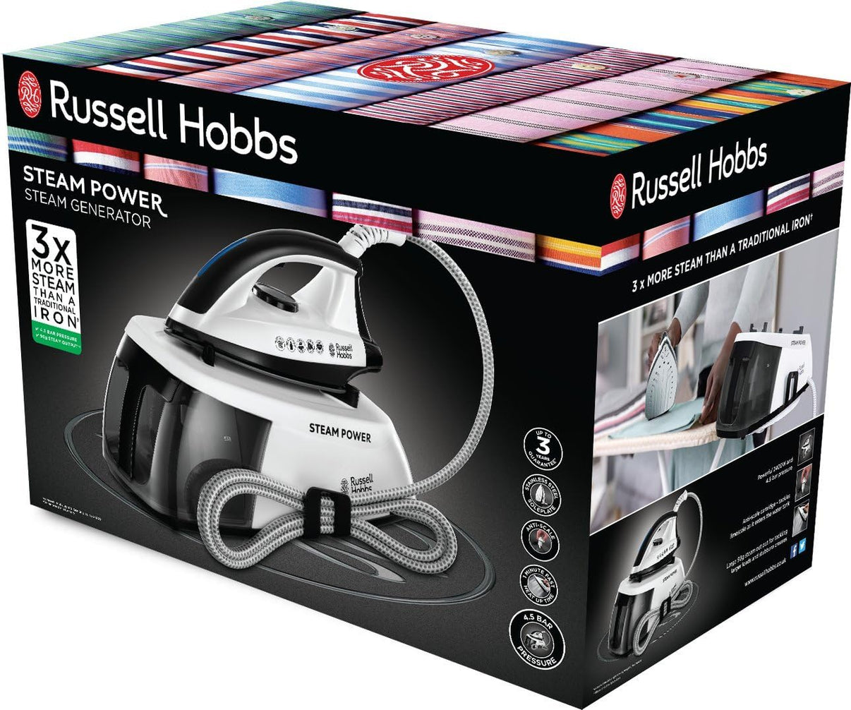 Russell Hobbs 220 volts Steam Iron Power steam Generator non stick 2400 watts 110g shot of steam 220v 240 volt model RH24420 - 220 - Electronics