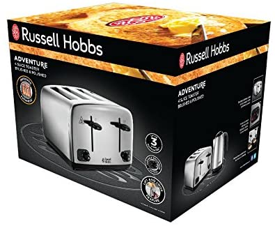 Russell Hobbs 24090 220 volt 4 Slice Toaster Stainless Steel 220v 240 volts 50 hz - 220 - Electronics