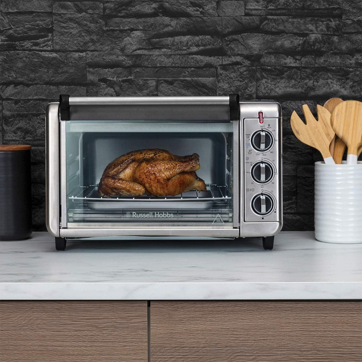 Russell Hobbs 26095 220 volts Toaster Oven Air Fryer Convection Oven Bake Grill Stainless Steel Stainless Steel 220v 240 volt 1500 Watts - 220 - Electronics