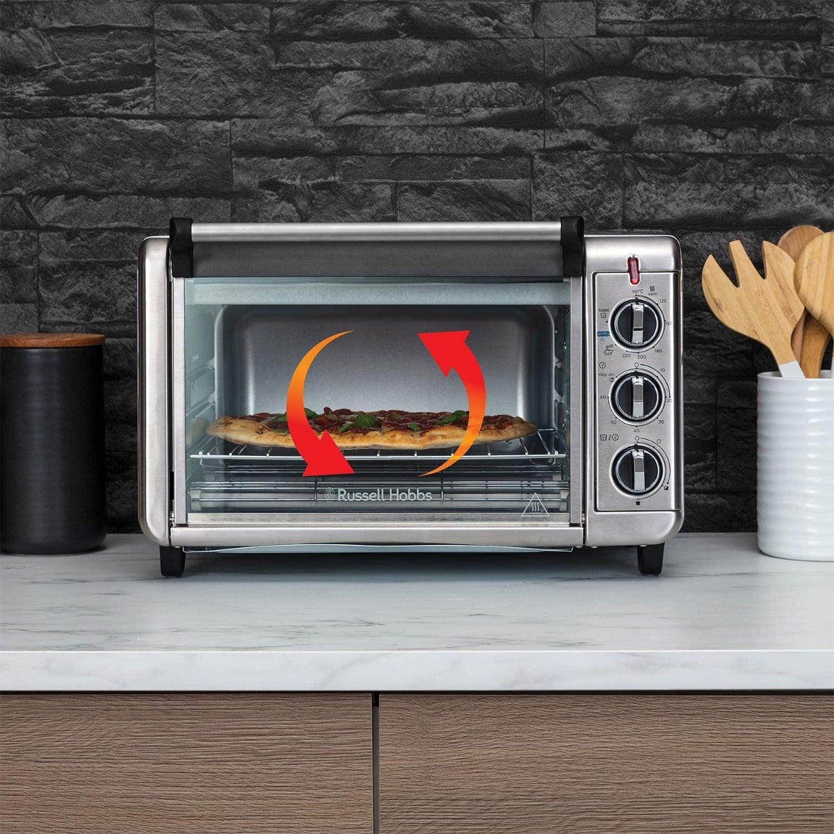 Russell Hobbs 26095 220 volts Toaster Oven Air Fryer Convection Oven Bake Grill Stainless Steel Stainless Steel 220v 240 volt 1500 Watts - 220 - Electronics