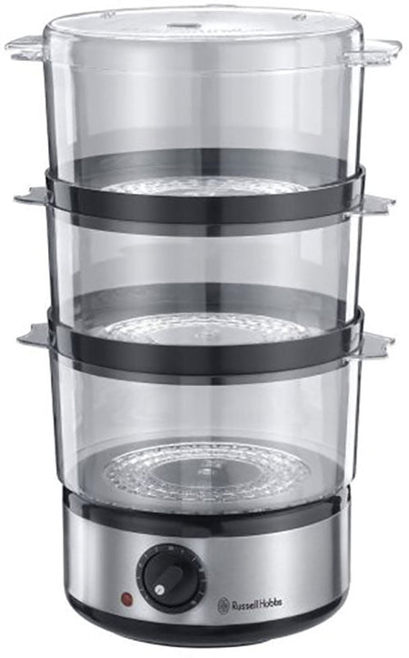 Russell Hobbs Food Collection Compact Food Steamer 220 240 volts, 7 L - Brushed Stainless Steel - (14453 - 00) - 220v volt electronics