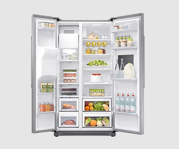 Samsung 220 volt side by side refrigerator RS50N3912SA with ice water dispenser and home bar door 220v 240 volts - 220 - Electronics