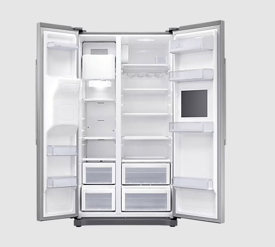Samsung 220 volt side by side refrigerator RS50N3912SA with ice water dispenser and home bar door 220v 240 volts - 220 - Electronics