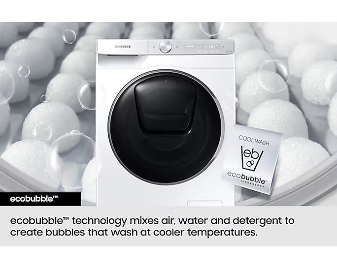 Samsung 220 Volt Washer 9KG Smart Addwash Steam 220v 50hz 240 volt washer WW90T554White - 220 - Electronics
