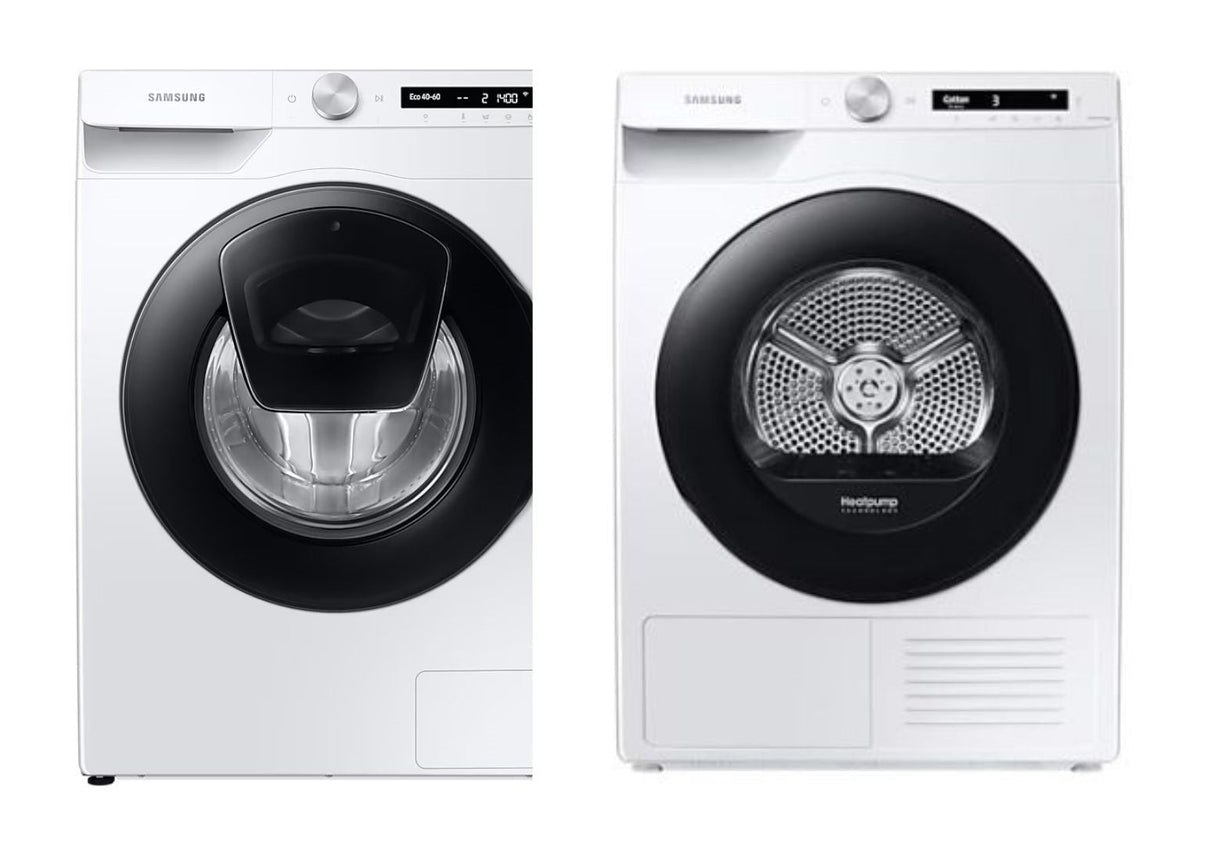 Samsung 220 volt Washer Dryer Set 9KG Addwash smart 220v 50hz white heat pump dryer 220v 240 volt 50 hz - 220 - Electronics