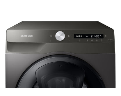 Samsung 220 volt washer front load silver 9 KG with ADD WASH WW90T55/220V/S1GR Silver Graphite Steam Wash Inverter 220v 240 volts 50 hz - 220 - Electronics