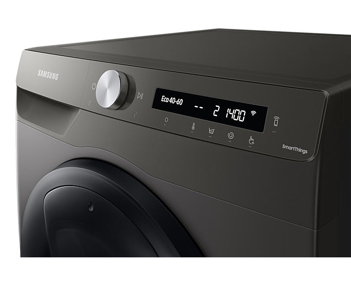 Samsung 220 volt washer front load silver 9 KG with ADD WASH WW90T55/220V/S1GR Silver Graphite Steam Wash Inverter 220v 240 volts 50 hz - 220 - Electronics