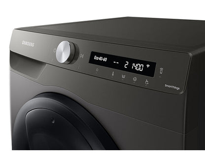 Samsung 220 volt washer front load silver 9 KG with ADD WASH WW90T55/220V/S1GR Silver Graphite Steam Wash Inverter 220v 240 volts 50 hz - 220 - Electronics