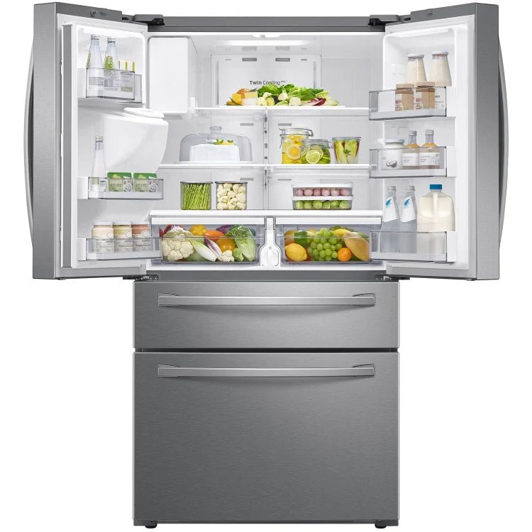 Samsung 220 Volts 50 Hz Refrigerator 4 - Door French Door with Fingerprint Resistant Stainless Steel RF28R7201S220v - 220v volt electronics