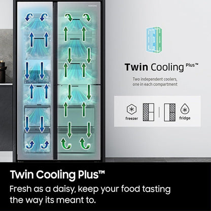 Samsung 220 volts counter depth side by side refrigerator ice water dispenser 50 hz stainless steel RS67A8811220v fridge 220v 50hz 240 volt - 220 - Electronics
