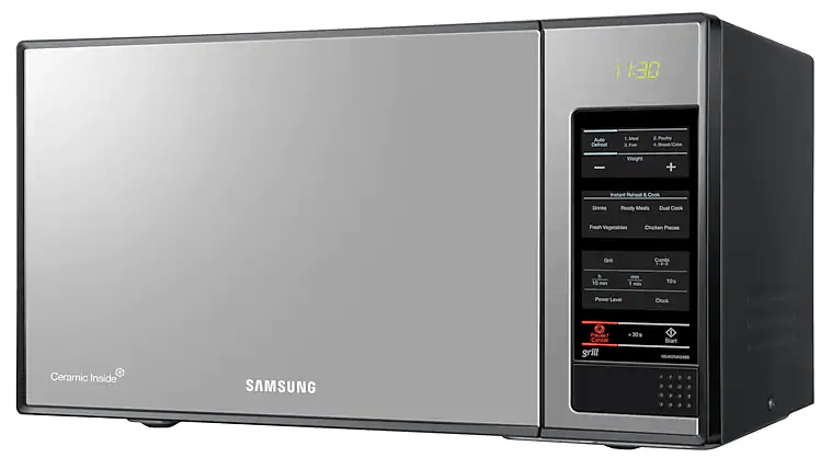Samsung 40 Liter stainless finish with Black glass mirror 40 Liter 220 volt microwave with grill 220v 240 volts 50 hz MG402/220v - 220 - Electronics