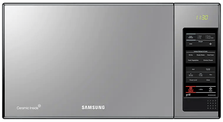 Samsung 40 Liter stainless finish with Black glass mirror 40 Liter 220 volt microwave with grill 220v 240 volts 50 hz MG402/220v - 220 - Electronics