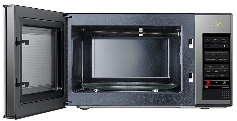 Samsung 40 Liter stainless finish with Black glass mirror 40 Liter 220 volt microwave with grill 220v 240 volts 50 hz MG402/220v - 220 - Electronics