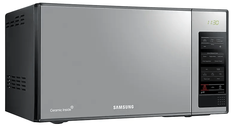 Samsung 40 Liter stainless finish with Black glass mirror 40 Liter 220 volt microwave with grill 220v 240 volts 50 hz MG402/220v - 220 - Electronics