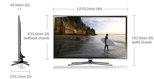 Samsung UA46ES6800 46" Multi - System 3D LED Smart TV 110 220 240 volts pal ntsc - 220 - Electronics