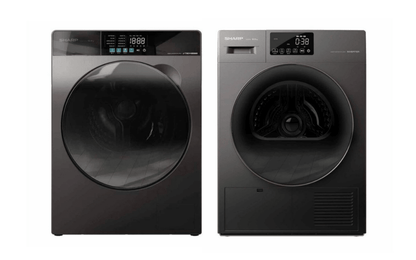 Sharp 220 Volt Front Load Washer and Dryer Set – 12.5kg Washer with 9kg Heat Pump Dryer 220V 50Hz ESFW125SG & KDHT9JPG - 220v volt electronics