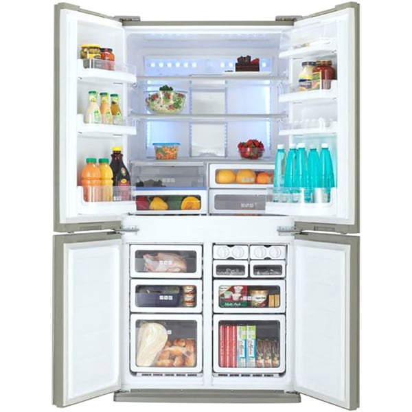 Sharp french door 220 volts refrigerator 4 door stainless SJFS85VSL Four door French Door refrigerator stainless finish 220v 240 volt - 220 - Electronics
