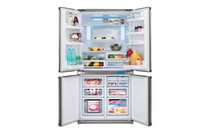 Sharp SJ - F82SL Stainless Steel 4 - Door Refrigerator for 220/240 Volts - 220 - Electronics