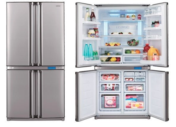 Sharp SJ - F82SL Stainless Steel 4 - Door Refrigerator for 220/240 Volts - 220 - Electronics