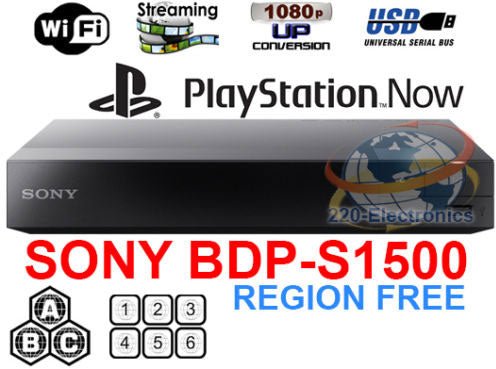 Sony BDP - S1500 Region Free Blu - Ray DVD Player - 220v volt electronics