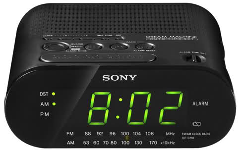 Sony ICF - C218 220 Volt AM/FM Clock Radio with Big Display - 220v volt electronics