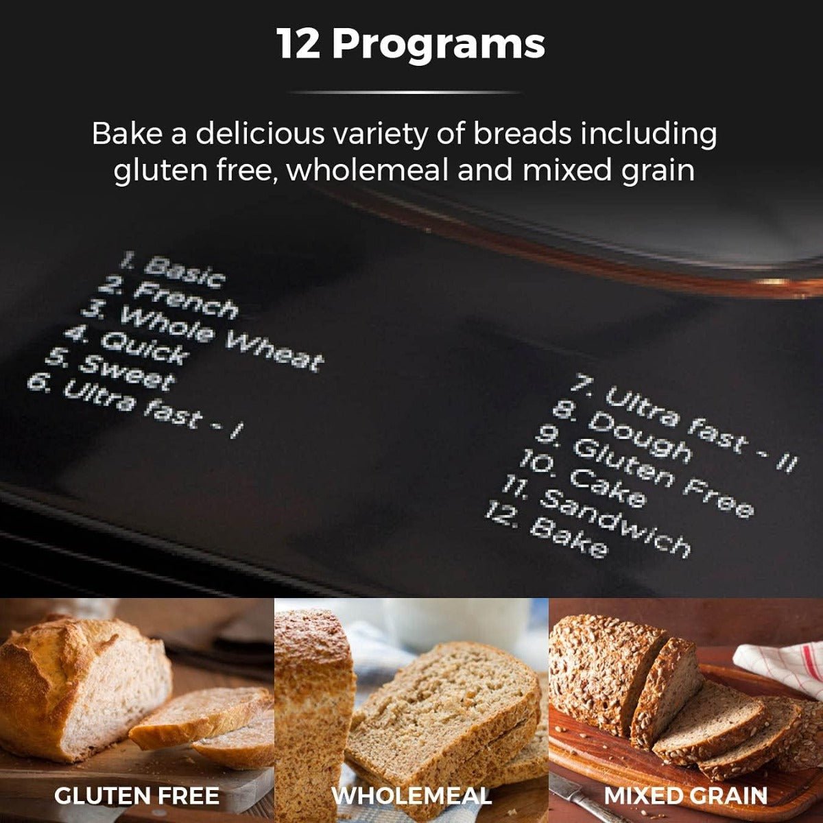 Tower 220 volt Bread Maker 2 lb 12 automatic programs timer 60 keep warm crust control non stick bread pan 22v 240 volts - 220 - Electronics