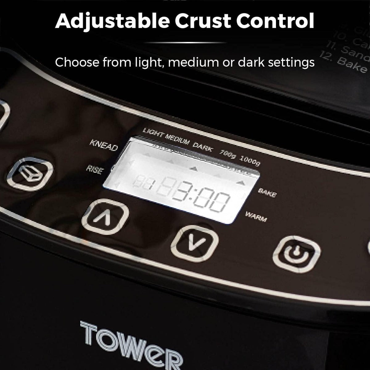 Tower 220 volt Bread Maker 2 lb 12 automatic programs timer 60 keep warm crust control non stick bread pan 22v 240 volts - 220 - Electronics