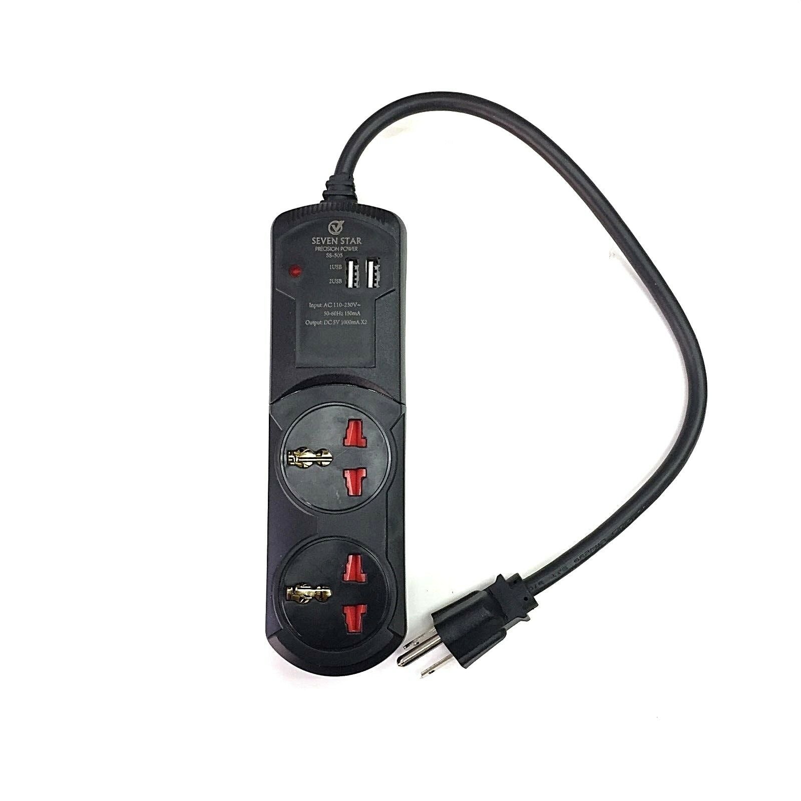 Universal 110 - 220 volt Surge Protector 2 USB Ports Can Be Used Worldwide 110 220v 240 volts power strip - 220 - Electronics
