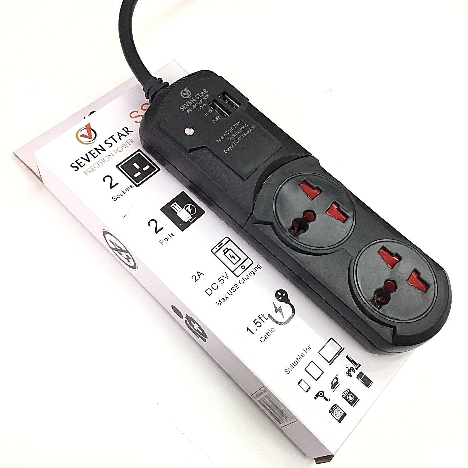 Universal 110 - 220 volt Surge Protector 2 USB Ports Can Be Used Worldwide 110 220v 240 volts power strip - 220 - Electronics