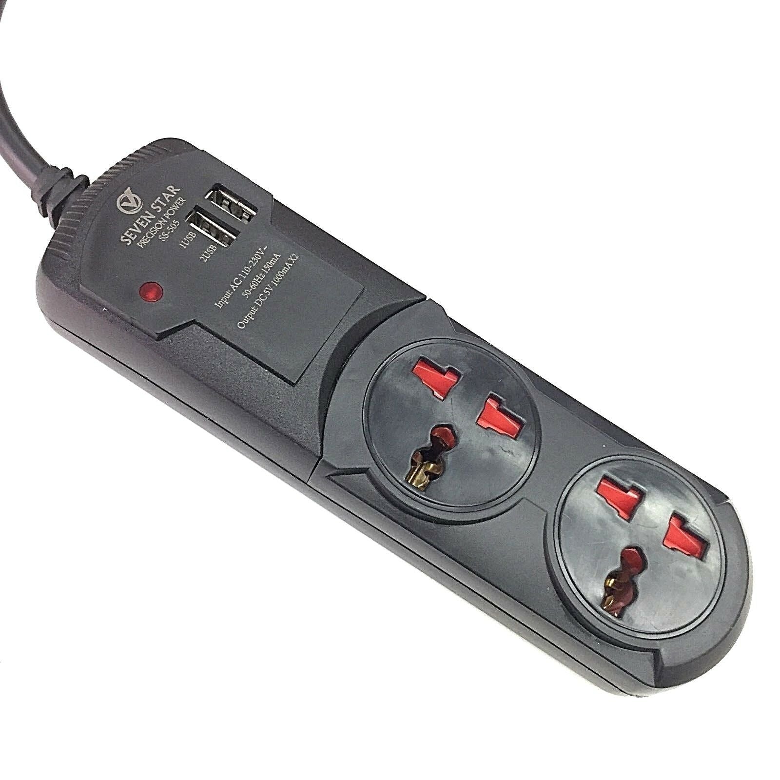 Universal 110 - 220 volt Surge Protector 2 USB Ports Can Be Used Worldwide 110 220v 240 volts power strip - 220 - Electronics