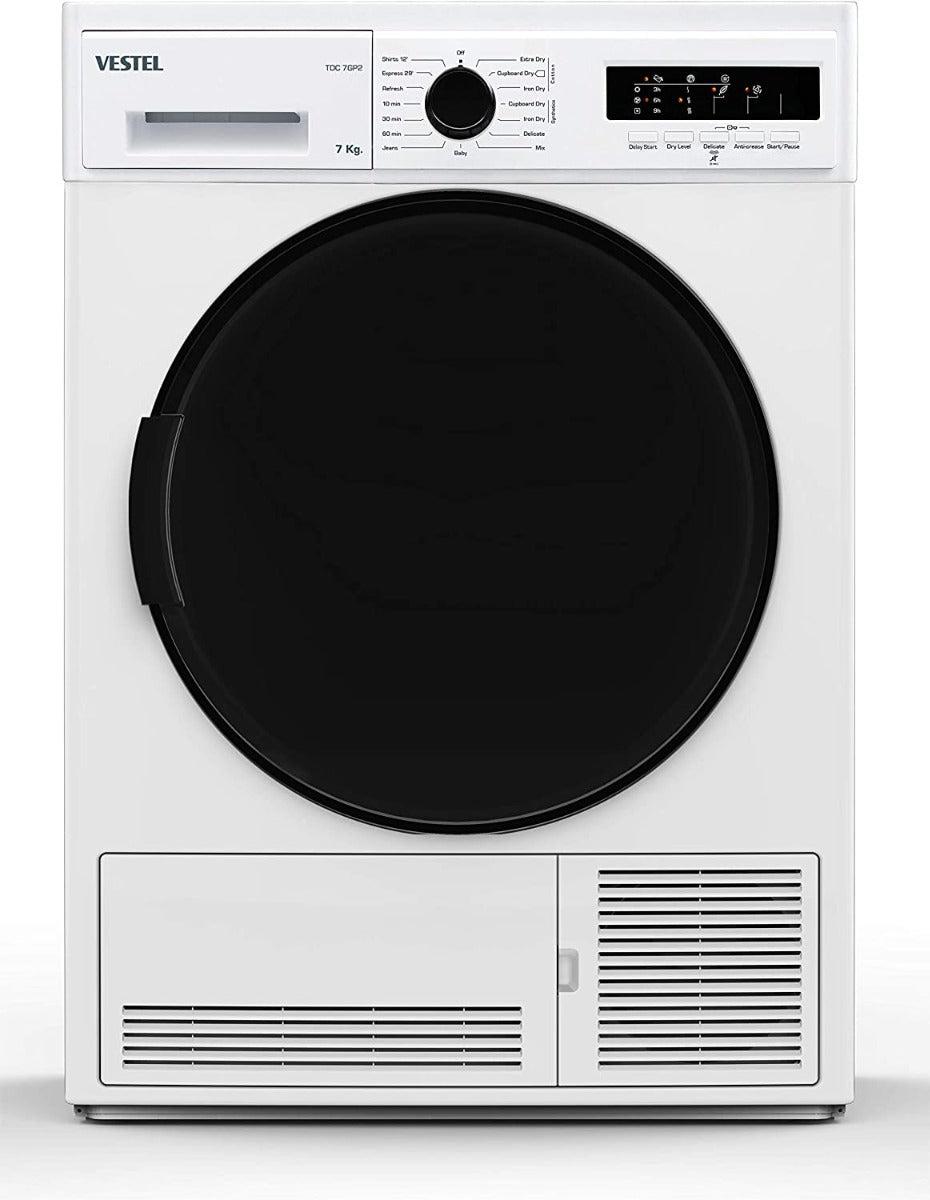 Vestel 220 volts tumble dryer TDC7GP2 clothes Dryer 7 KG WHITE 220v 240 volts 50 hz - 220 - Electronics