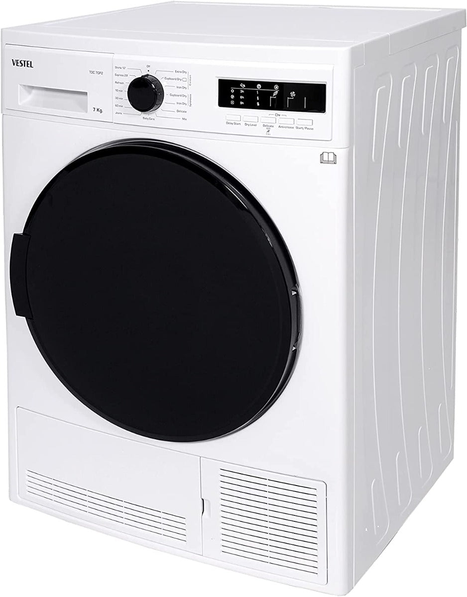 Vestel 220 volts tumble dryer TDC7GP2 clothes Dryer 7 KG WHITE 220v 240 volts 50 hz - 220 - Electronics