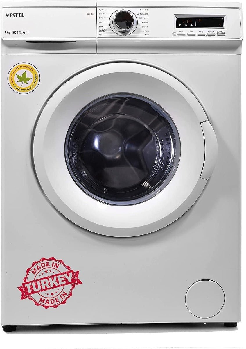 Vestel 220 volts washer Front load W7104W Front load Washing Machine 7 KG WHITE 220v 240 volts 50 hz - 220 - Electronics