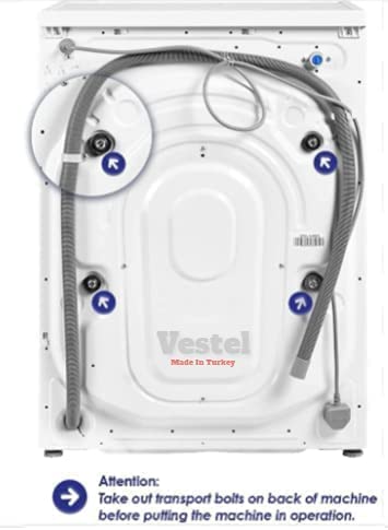Vestel 220 volts washer Front load W7104W Front load Washing Machine 7 KG WHITE 220v 240 volts 50 hz - 220 - Electronics