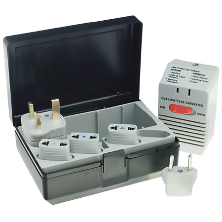 Voltage Converter Foreign Plug Adapters Kit with soft Carry case