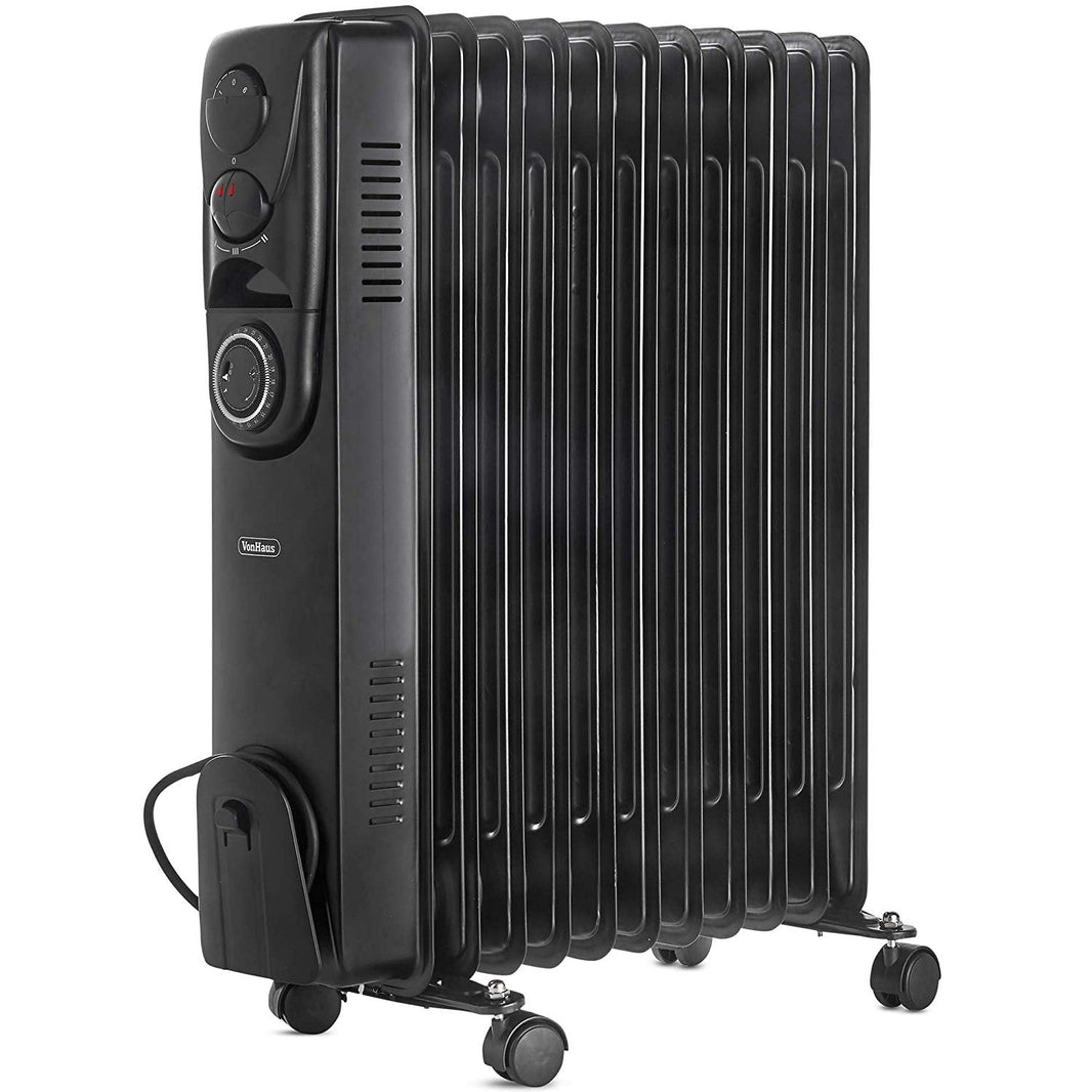 Vonhaus 220 Volt 11 Fin Oil Filled Radiator Portable Electric Heater 220v 240 volts 2500109 - 220 - Electronics