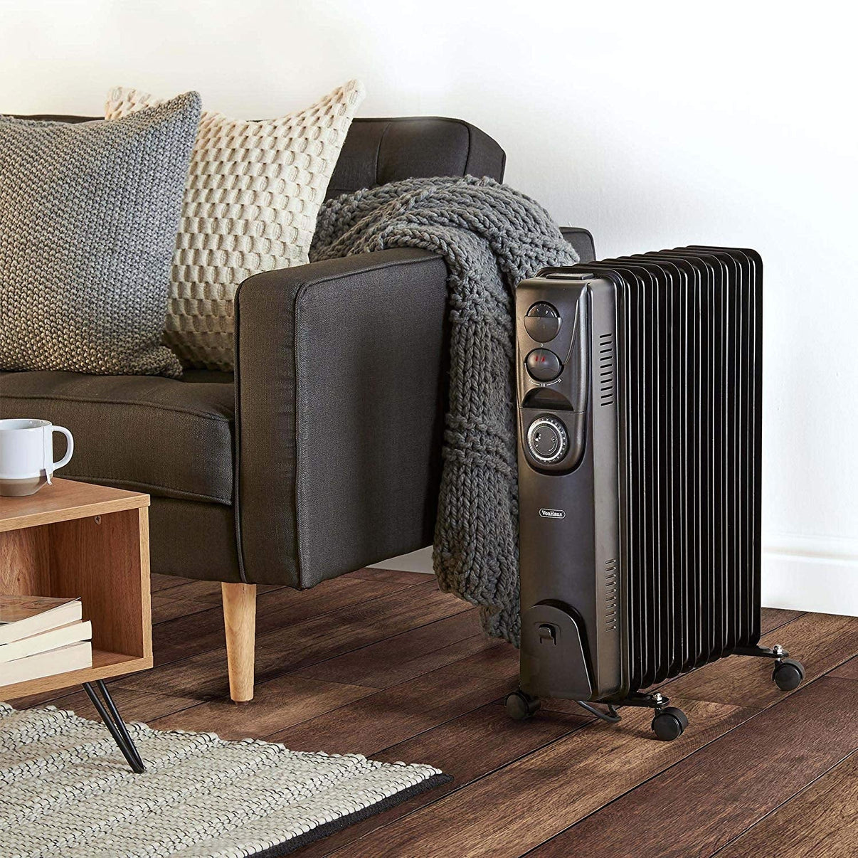 Vonhaus 220 Volt 11 Fin Oil Filled Radiator Portable Electric Heater 220v 240 volts 2500109 - 220 - Electronics