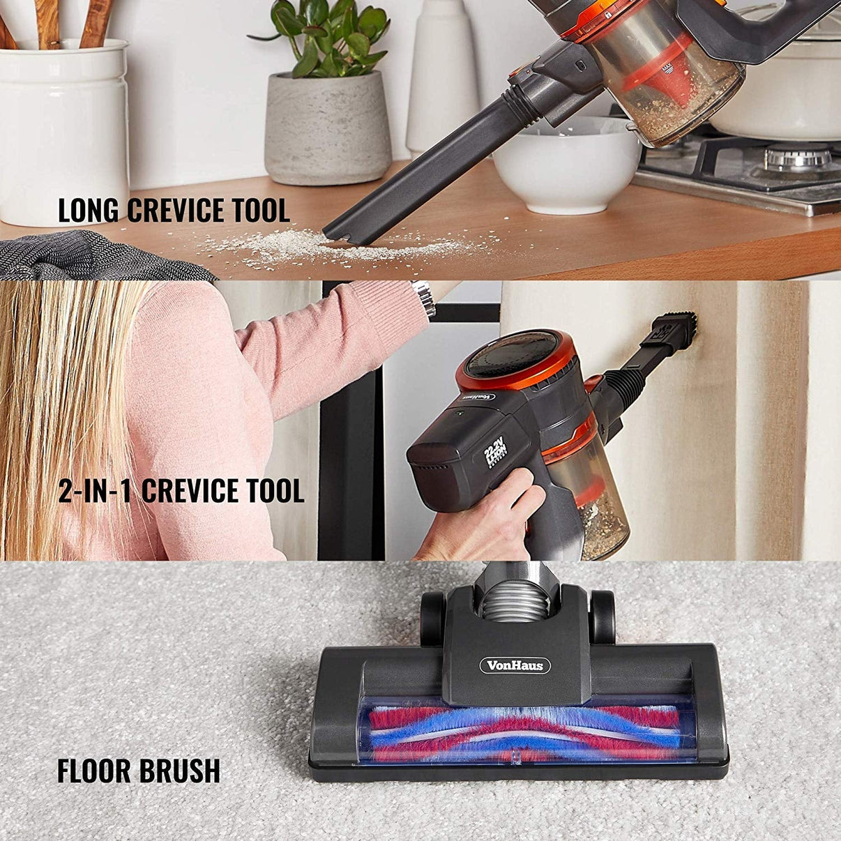 Vonhaus 220 Volt 2 in 1 Cordless Stick Vacuum Cleaner 220v 240 volts 300098 - 220 - Electronics
